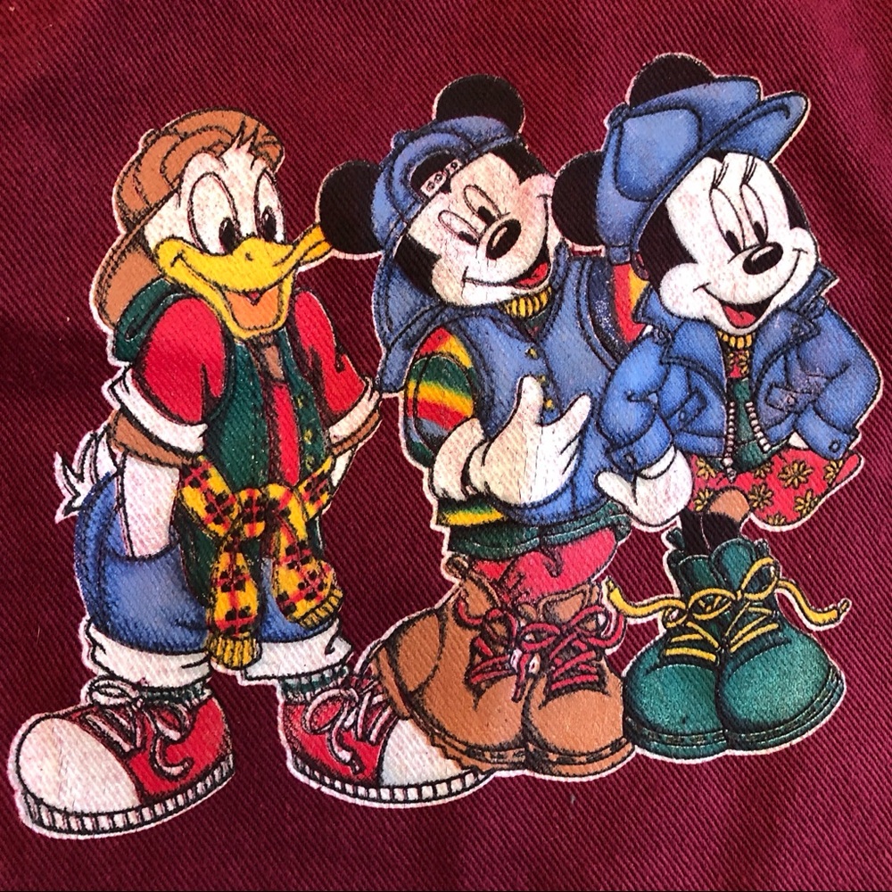 VTG HIP-HOP MICKEY & FRIENDS HIGH WAISTED DENIM SHORTS - Picture 3 of 4